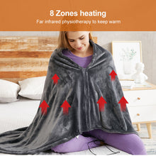 Load image into Gallery viewer, Usb Heated Warm Shawl Electric Heating Plush Throw Blanket Heated Cape Heating Lap Blanket Coral Flannel Heated Blanket

