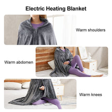 Load image into Gallery viewer, Usb Heated Warm Shawl Electric Heating Plush Throw Blanket Heated Cape Heating Lap Blanket Coral Flannel Heated Blanket
