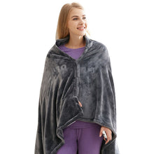 Load image into Gallery viewer, Usb Heated Warm Shawl Electric Heating Plush Throw Blanket Heated Cape Heating Lap Blanket Coral Flannel Heated Blanket
