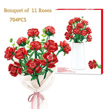 Load image into Gallery viewer, Valentine's Day Bouquet Building Blocks Home Furnishing Bonsai Plant Romantic Rose Flower Model DIY Assembled Brick Girl Gift
