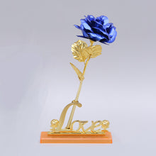 Load image into Gallery viewer, Valentine's Day Creative Gift 24K Foil Plated Rose Gold Rose Lasts Forever Love Wedding Decor Lover Lighting Roses Creative Gift
