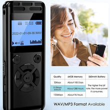 Load image into Gallery viewer, Vandlion V52 Professional Voice Activated Digital Voice Recorder Audio HiFi Recording 32G 64GB USB Pen Recording for Lecture
