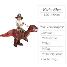 Load image into Gallery viewer, Velociraptor T REX Mascot Inflatable Costume For Kids Anime Halloween Costumes Dinosaur Birthday Gift For Party Cosplay Blow Up
