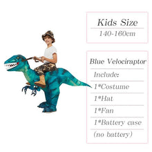 Load image into Gallery viewer, Velociraptor T REX Mascot Inflatable Costume For Kids Anime Halloween Costumes Dinosaur Birthday Gift For Party Cosplay Blow Up
