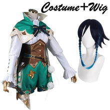 Load image into Gallery viewer, Venti Cosplay Costumes Game Genshin Impact Barbatos Cosplay Wig Hat Cloak Accessories Suit Halloween Costumes for Women Men
