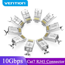 Load image into Gallery viewer, Connector Cat7/6/5e STP 8P8C Modular Ethernet Cable Head Plug Gold-plated for Network RJ 45 Crimper Connectors
