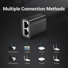 Load image into Gallery viewer, Vention RJ45 Splitter Connector Adapter 1 to 2 Ways Ethernet Splitter Coupler Contact Modular Plug Connect Laptop Ethernet Cable
