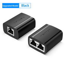 Load image into Gallery viewer, Vention RJ45 Splitter Connector Adapter 1 to 2 Ways Ethernet Splitter Coupler Contact Modular Plug Connect Laptop Ethernet Cable
