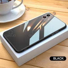 Load image into Gallery viewer, Square Tempered Glass Phone Case for iPhone 12 Mini 11 Pro Max SE 2 X XR XS Max 8 7 Plus 12 Pro Anti-knock Liquid Silicone Cover
