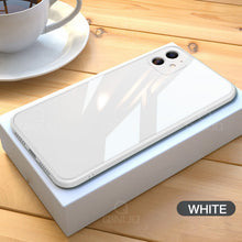 Load image into Gallery viewer, Square Tempered Glass Phone Case for iPhone 12 Mini 11 Pro Max SE 2 X XR XS Max 8 7 Plus 12 Pro Anti-knock Liquid Silicone Cover
