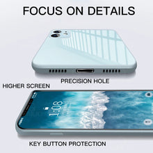 Load image into Gallery viewer, Square Tempered Glass Phone Case for iPhone 12 Mini 11 Pro Max SE 2 X XR XS Max 8 7 Plus 12 Pro Anti-knock Liquid Silicone Cover
