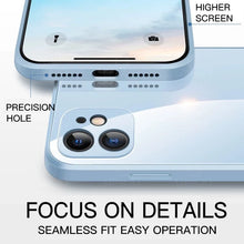 Load image into Gallery viewer, Square Tempered Glass Phone Case for iPhone 12 Mini 11 Pro Max SE 2 X XR XS Max 8 7 Plus 12 Pro Anti-knock Liquid Silicone Cover
