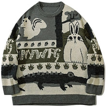 Load image into Gallery viewer, Vintage Cardigan Oversized Sweater Harajuku Cartoon Knitted Sweater Pullover Hip Hop Streetwear Loose Knitwear Tops
