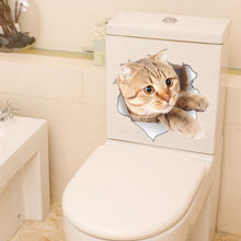 Load image into Gallery viewer, Vinyl waterproof Cat Dog 3D Wall Stickers Hole View Bathroom Toilet Living Room Home Decor Decal Poster Background Wall Stickers
