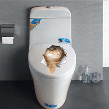 Load image into Gallery viewer, Vinyl waterproof Cat Dog 3D Wall Stickers Hole View Bathroom Toilet Living Room Home Decor Decal Poster Background Wall Stickers
