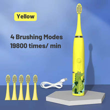 Load image into Gallery viewer, For Children Electric Toothbrush Cartoon Pattern Kids with Replace The Toothbrush Head Ultrasonic Electric Toothbrush
