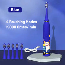 Load image into Gallery viewer, For Children Electric Toothbrush Cartoon Pattern Kids with Replace The Toothbrush Head Ultrasonic Electric Toothbrush
