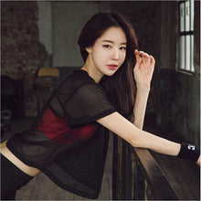 Load image into Gallery viewer, Yoga Shirt Sexy Short Sleeve T-Shirt Sport Top Blouse Cover Up Quick Dry Gym Clothes
