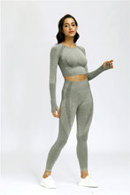 Load image into Gallery viewer, Yoga Set Gym Clothing Fitness Leggings+Cropped Shirts Sport Suit Women
