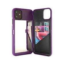 Load image into Gallery viewer, Card Slot Wallet Make Up Mirror Back Cover Flip Case for iPhone 12 Mini 12 SE2 XS Max XR X 6 6S 7 8 Plus 11 12 Pro Max
