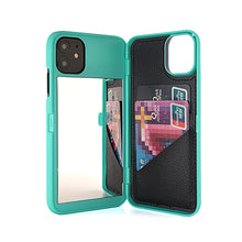Load image into Gallery viewer, Card Slot Wallet Make Up Mirror Back Cover Flip Case for iPhone 12 Mini 12 SE2 XS Max XR X 6 6S 7 8 Plus 11 12 Pro Max
