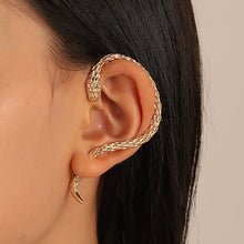 Load image into Gallery viewer, New Gold Plated Snake Shape Zircon Clip Earrings Vintage Punk Geometric Animal Earring for Women Trend Party Jewelry
