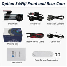 Load image into Gallery viewer, WIFI Dual Car Dash Camera Dash Cam For Car Driving Recorder Auto DVR Dashboard Camera Front And Rear View Vehicle Digital Video

