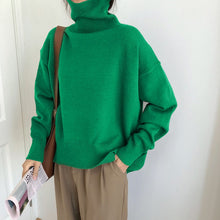 Load image into Gallery viewer, Cashmere Elegant Turtle Neck Women Sweater Soft Knitted Basic Pullovers O Neck Loose Warm Female Knitwear Jumper
