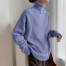 Load image into Gallery viewer, Cashmere Elegant Turtle Neck Women Sweater Soft Knitted Basic Pullovers O Neck Loose Warm Female Knitwear Jumper
