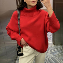Load image into Gallery viewer, Cashmere Elegant Turtle Neck Women Sweater Soft Knitted Basic Pullovers O Neck Loose Warm Female Knitwear Jumper
