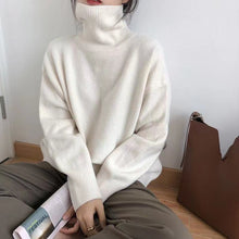 Load image into Gallery viewer, Cashmere Elegant Turtle Neck Women Sweater Soft Knitted Basic Pullovers O Neck Loose Warm Female Knitwear Jumper
