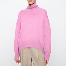 Load image into Gallery viewer, Cashmere Elegant Turtle Neck Women Sweater Soft Knitted Basic Pullovers O Neck Loose Warm Female Knitwear Jumper
