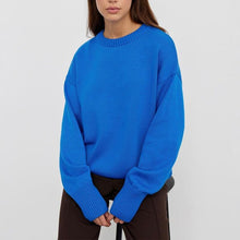 Load image into Gallery viewer, Cashmere Elegant Women Sweater Oversized Knitted Basic Pullovers O Neck Loose Soft Female Knitwear Jumper
