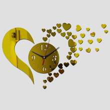 Load image into Gallery viewer, Wall Quartz Clocks Acrylic Material Europe Style Hearts Decoration Watches for Living Room   Mirror Sticker
