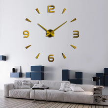 Load image into Gallery viewer, Wall Clock quartz watch modern design large decorative clocks  stickers living room
