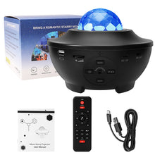 Load image into Gallery viewer, Water Wave LED Projector Light Blueteeth USB Voice Control Music Player LED Night Light Romantic Projection Lamp Birthday Gift

