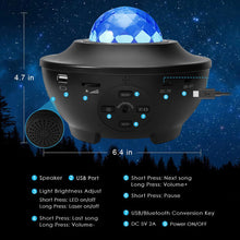 Load image into Gallery viewer, Water Wave LED Projector Light Blueteeth USB Voice Control Music Player LED Night Light Romantic Projection Lamp Birthday Gift

