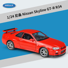 Load image into Gallery viewer, 1:24 Nissan Skyline GT-R R34 simulation alloy car model crafts decoration collection toy tools gift
