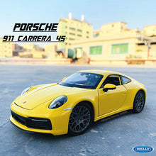 Load image into Gallery viewer, 1:24 Porsche 911 Carrera 4S (992) sports car black simulation alloy car model crafts decoration collection toy tool gift

