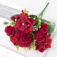 Load image into Gallery viewer, 5 pcs White Rose Artificial Silk Flowers Dandelion Wedding Fake Flower Bride Hand Bouquet Home Party Christmas Decoration Arrangement
