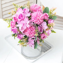 Load image into Gallery viewer, 5 pcs White Rose Artificial Silk Flowers Dandelion Wedding Fake Flower Bride Hand Bouquet Home Party Christmas Decoration Arrangement

