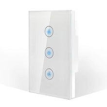 Load image into Gallery viewer, Wifi Smart Fan Switch In Wall Speed Control Enabled Variable Ceiling Touch Glass Panel Remote Tuya Alexa Google Home Assistant
