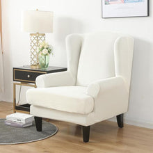Load image into Gallery viewer, Wing back Chair Cover Jacquard Spandex Stretch Slipcovers for office Chairs Stylish 2 Piece Set With Elastic Band
