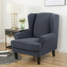 Load image into Gallery viewer, Wing back Chair Cover Jacquard Spandex Stretch Slipcovers for office Chairs Stylish 2 Piece Set With Elastic Band

