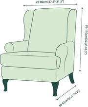 Load image into Gallery viewer, Wing back Chair Cover Jacquard Spandex Stretch Slipcovers for office Chairs Stylish 2 Piece Set With Elastic Band
