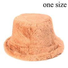 Load image into Gallery viewer, Winter Cow Leopard Faux Fur Fluffy Bucket Hats Women Outdoor Warm Sun Hat Soft Velvet Furly Fisherman Cap Lady Fashion Panama
