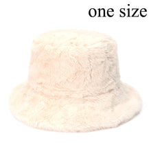 Load image into Gallery viewer, Winter Cow Leopard Faux Fur Fluffy Bucket Hats Women Outdoor Warm Sun Hat Soft Velvet Furly Fisherman Cap Lady Fashion Panama
