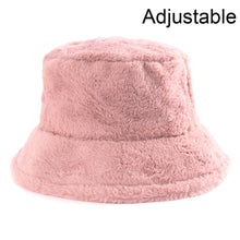 Load image into Gallery viewer, Winter Cow Leopard Faux Fur Fluffy Bucket Hats Women Outdoor Warm Sun Hat Soft Velvet Furly Fisherman Cap Lady Fashion Panama

