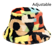 Load image into Gallery viewer, Winter Cow Leopard Faux Fur Fluffy Bucket Hats Women Outdoor Warm Sun Hat Soft Velvet Furly Fisherman Cap Lady Fashion Panama

