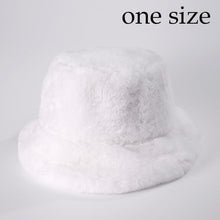 Load image into Gallery viewer, Winter Cow Leopard Faux Fur Fluffy Bucket Hats Women Outdoor Warm Sun Hat Soft Velvet Furly Fisherman Cap Lady Fashion Panama
